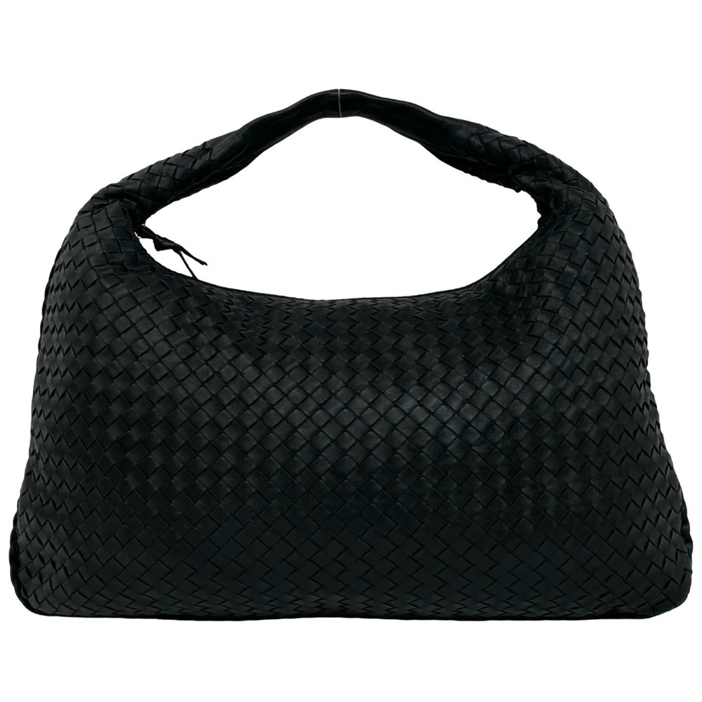 BOTTEGA VENETA Intrecciato Leather Handbag Tote Bag, Black, 74813